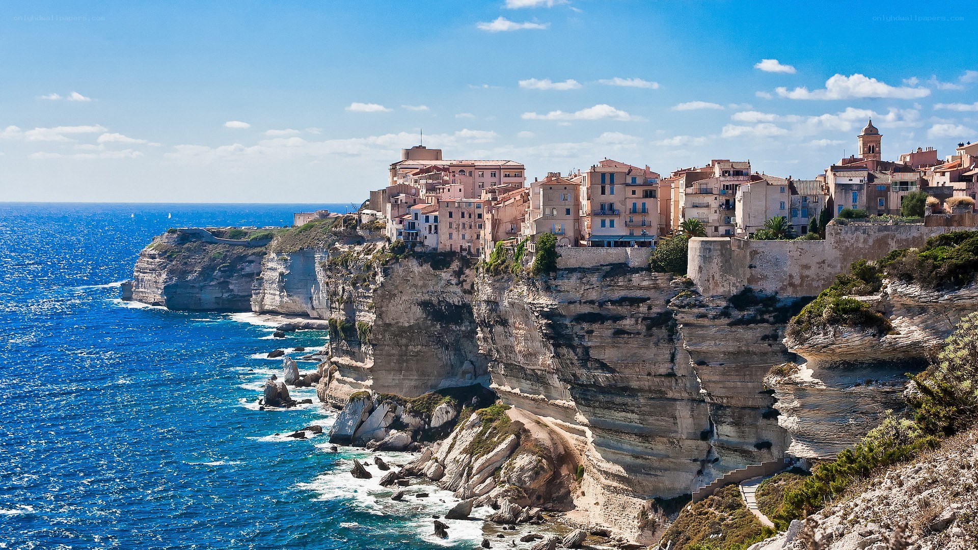 cliffside town by the sea