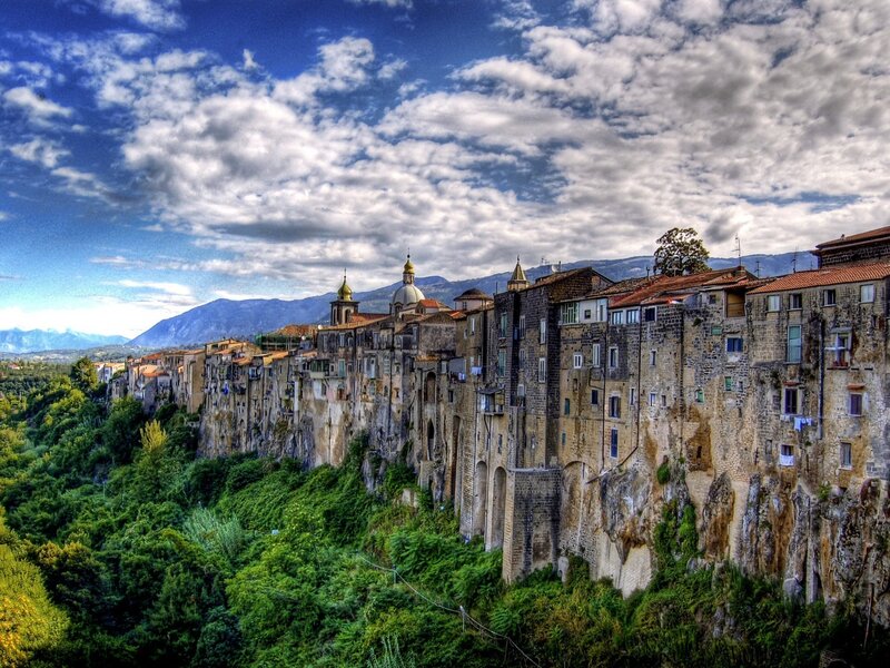 cliffside town in italy