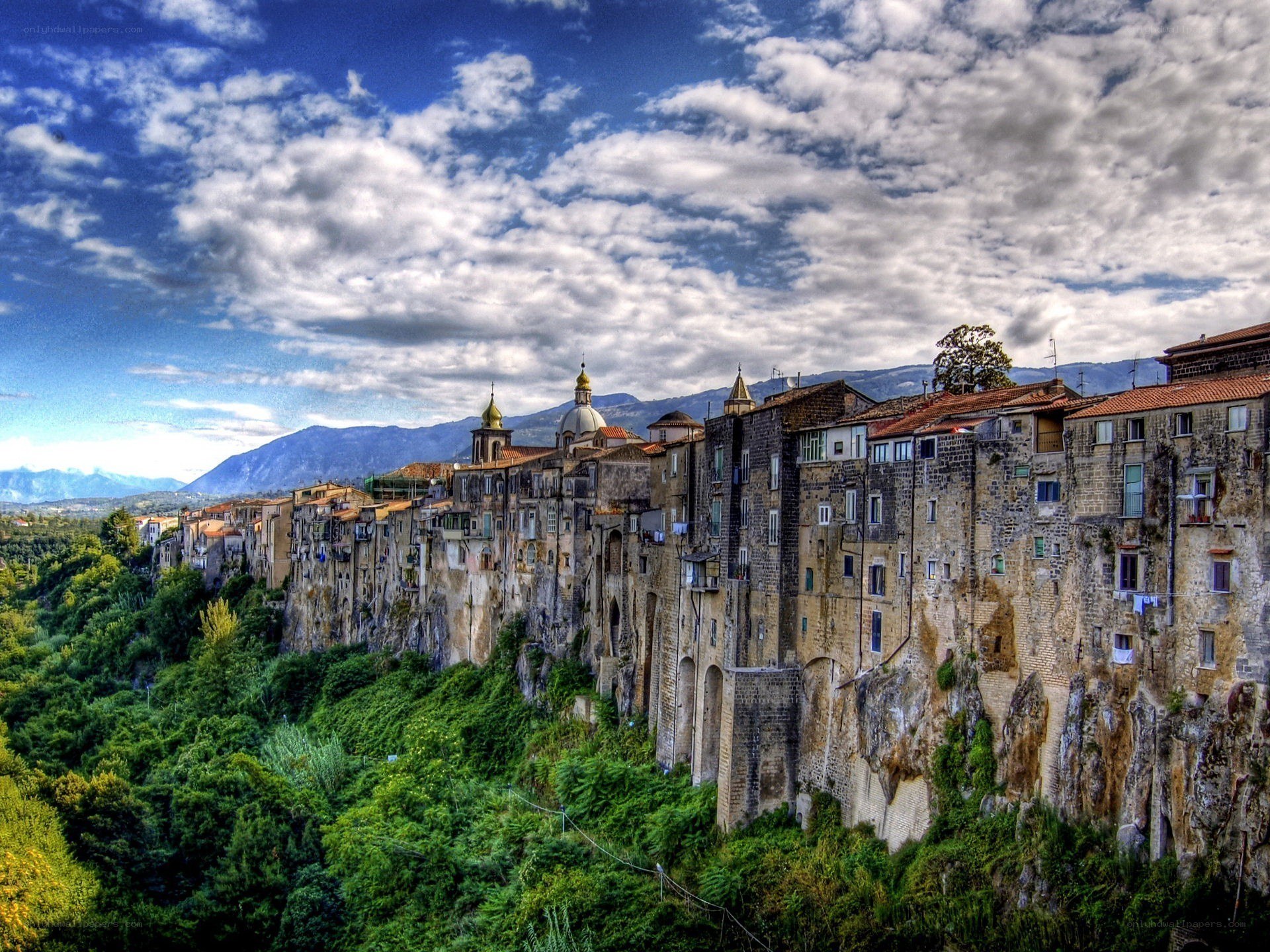 cliffside town in italy