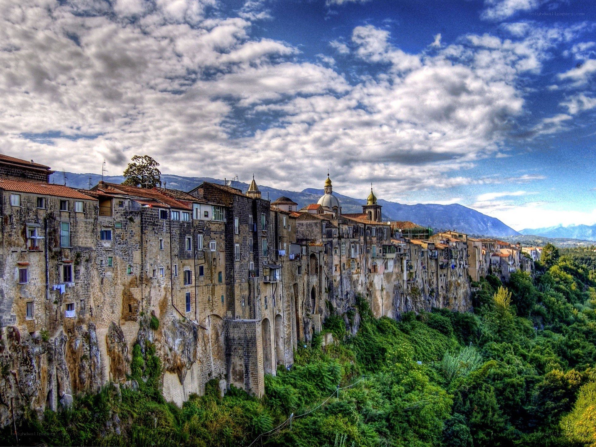 cliffside town in italy