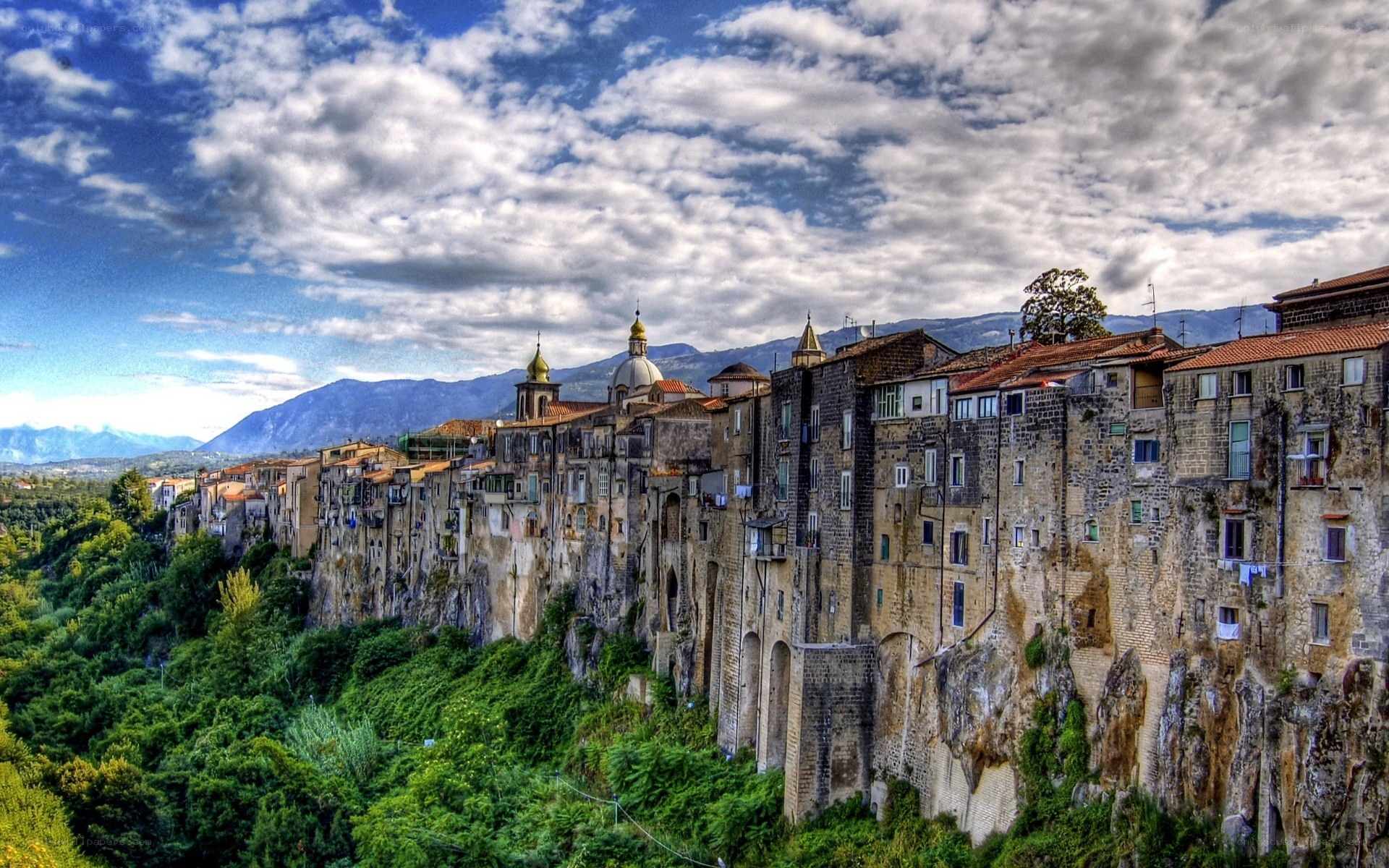 cliffside town in italy