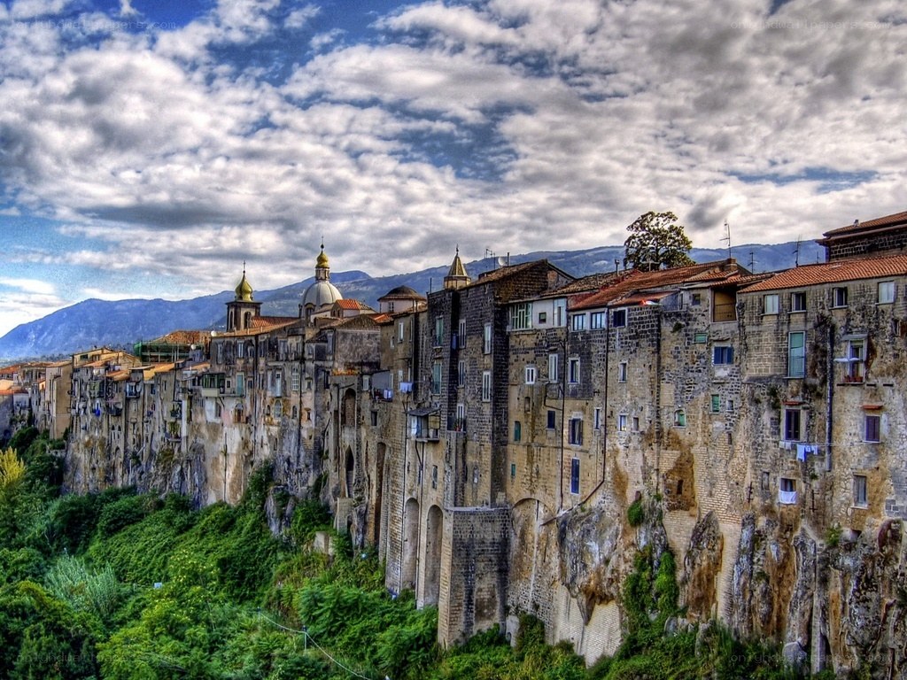 Cliffside town in Italy