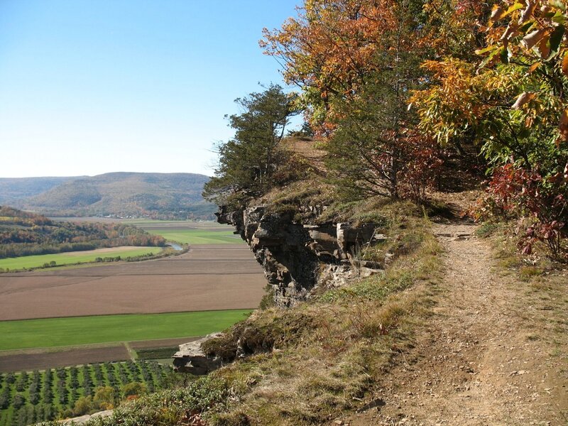 Cliffside trail overlooking valley