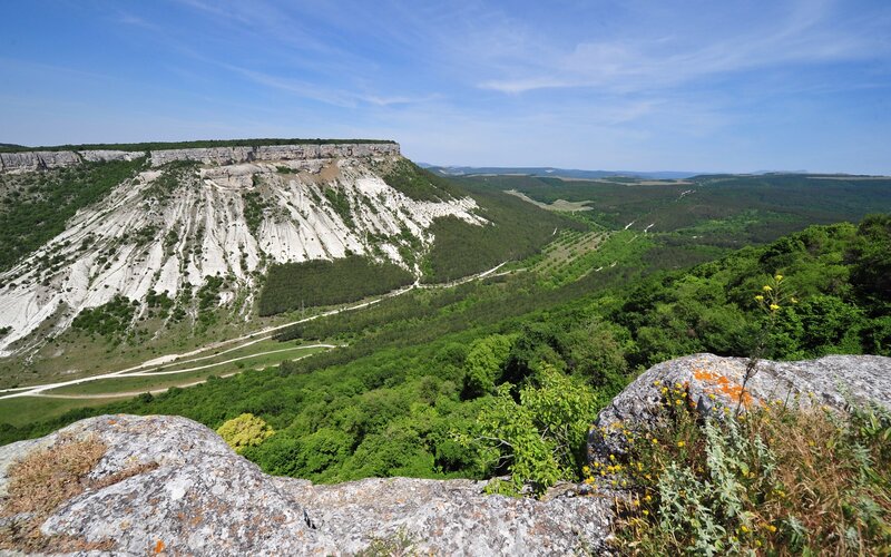 Cliffside valley landscape