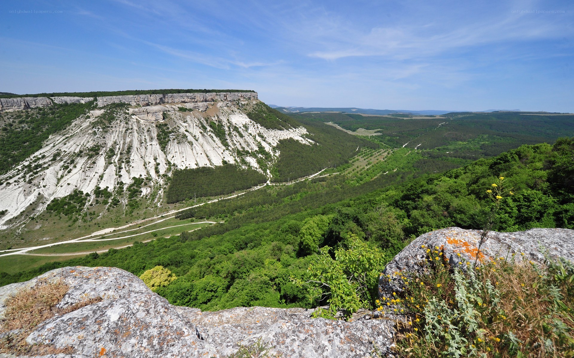 Cliffside valley landscape
