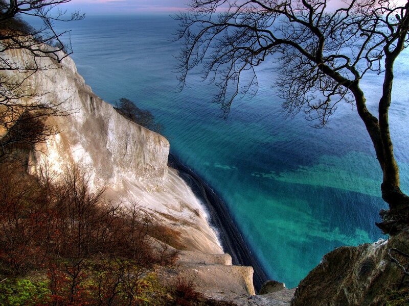 Cliffside view of turquoise sea