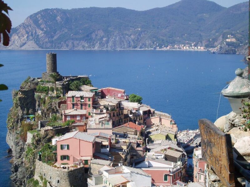 Cliffside Village by Sea