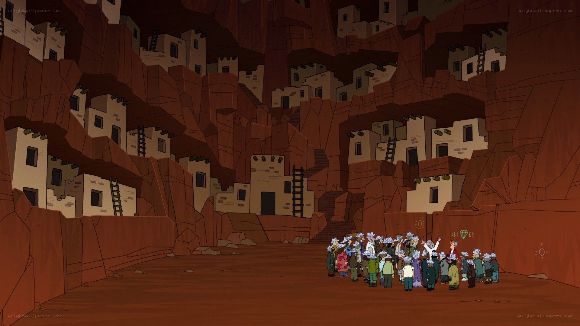Cliffside village gathering