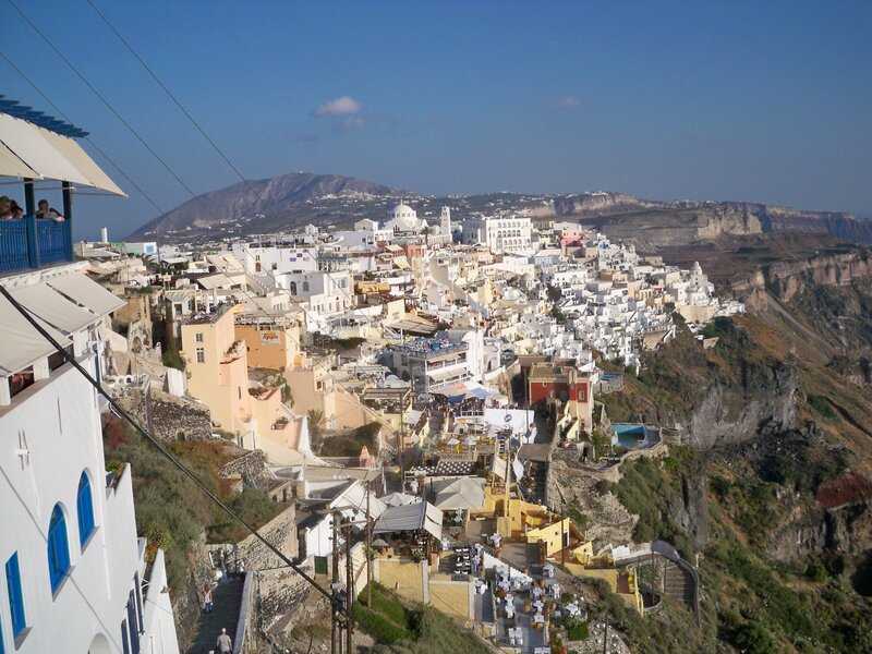 cliffside village on santorini