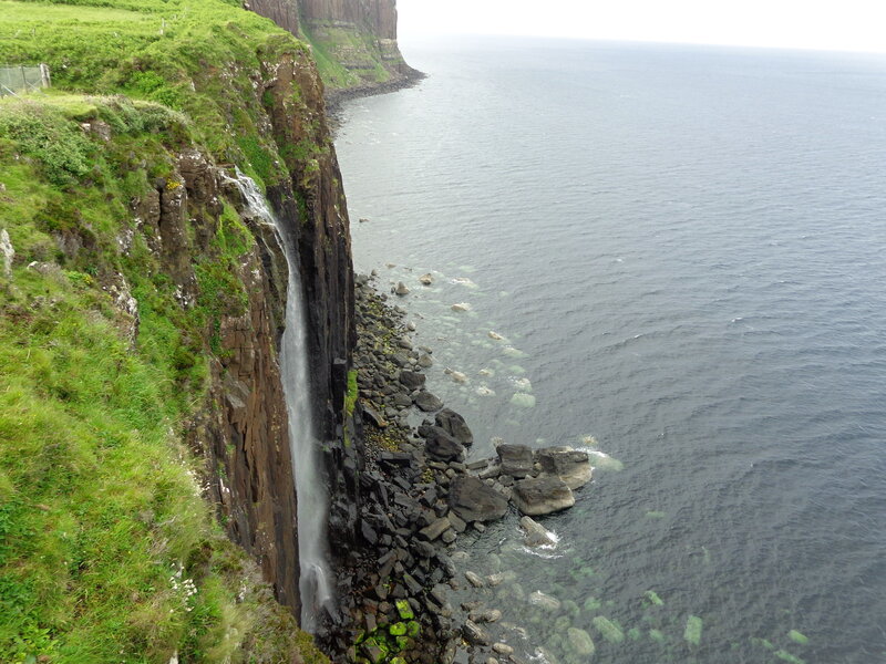 Cliffside Waterfall — Green, Dramatic, Photograph