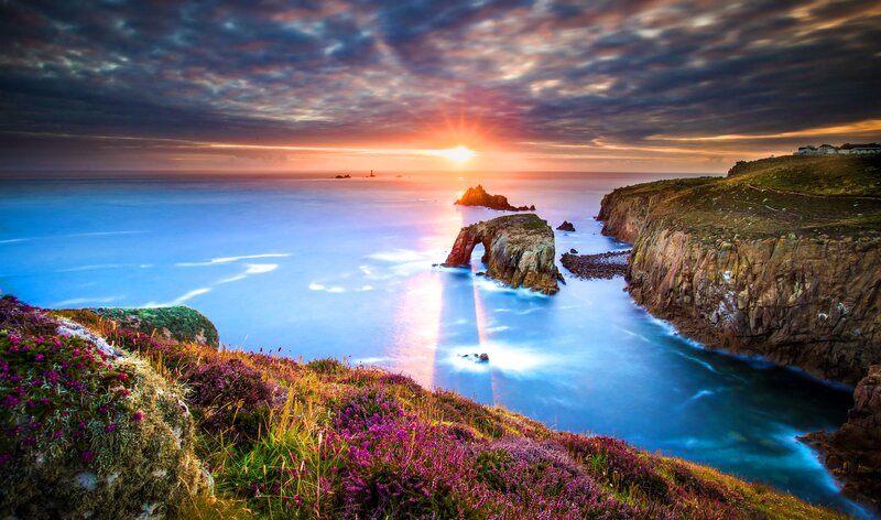 Cliffside with Sea Arch — Blue, Dramatic