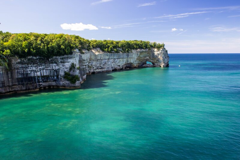 Cliffside with Sea Arch — Blue