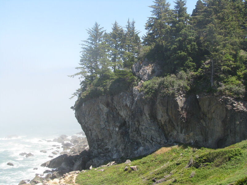 Cliffside with Trees — Green, Serene