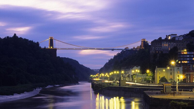 Clifton Suspension Bridge at dusk