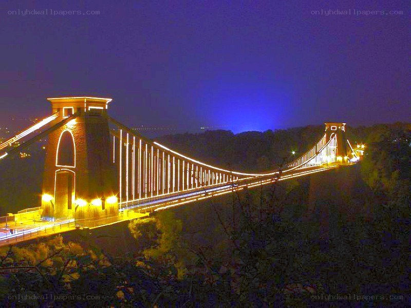 Clifton Suspension Bridge at night