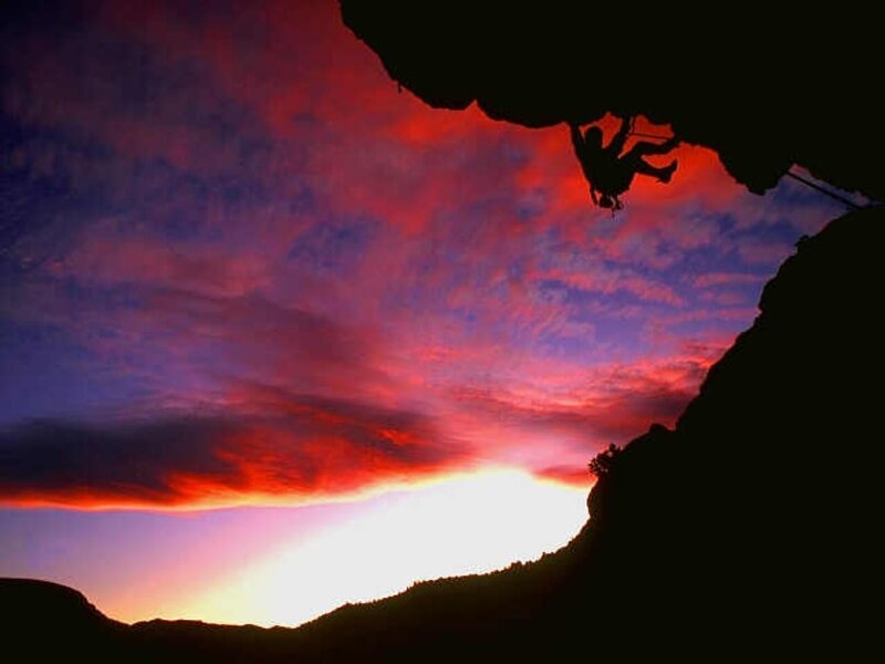 Climber at sunset