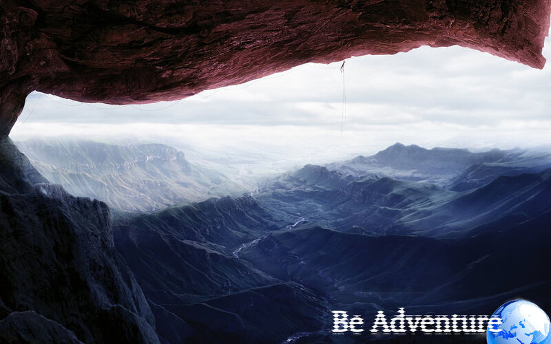 Climber in Canyon — Green