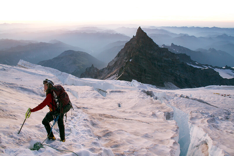 Climber on a glacier