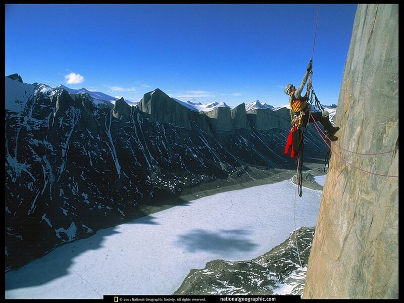 Climber on a mountain face