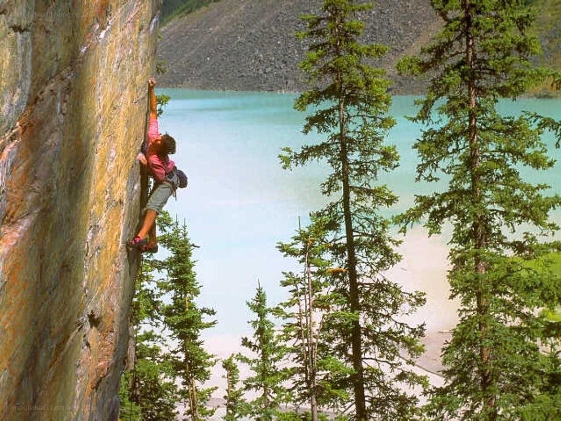 Climber on a rock face