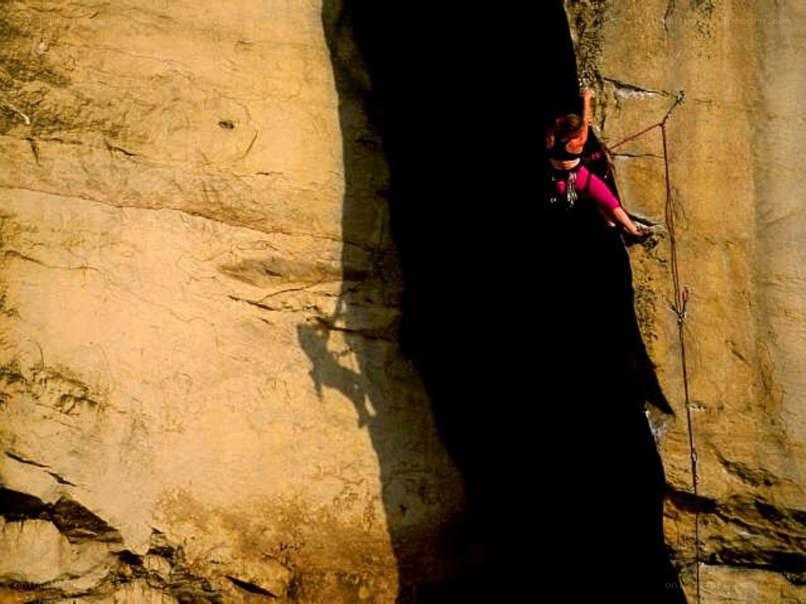 Climber on a rock face