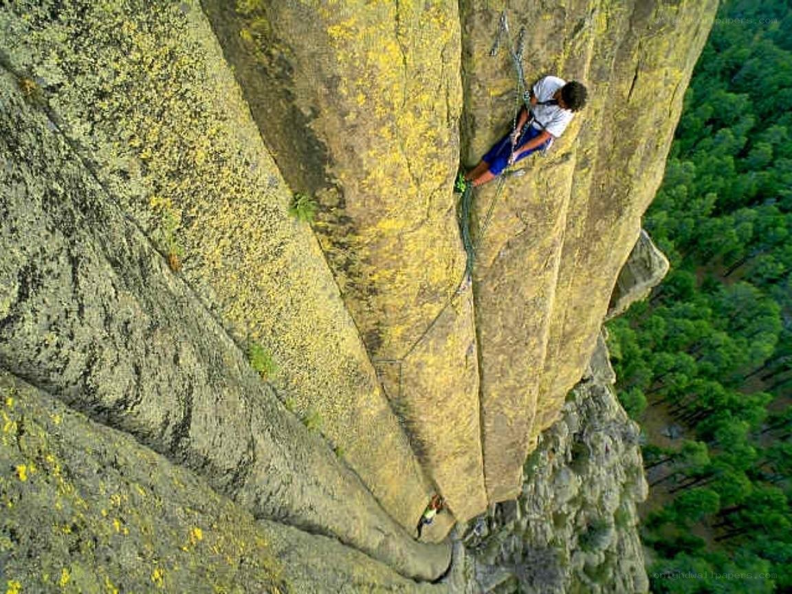 Climber on a rock face
