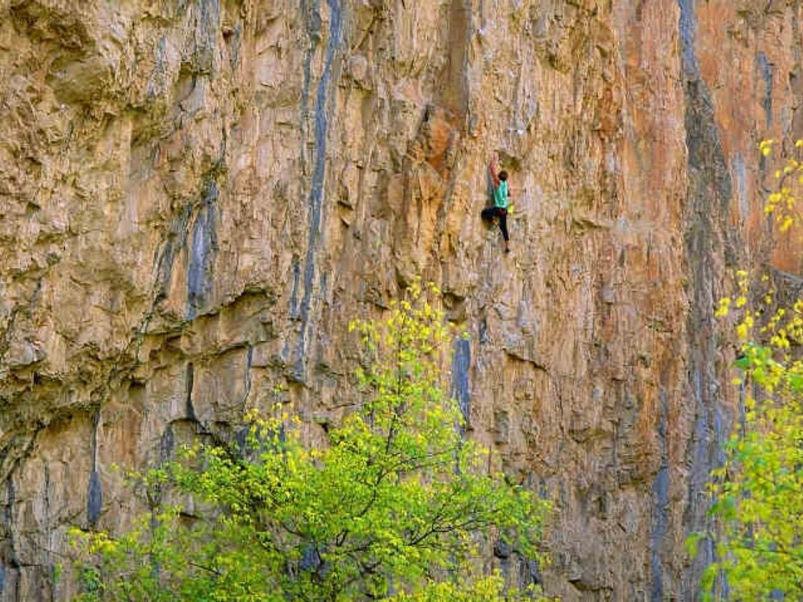 Climber on a rock face