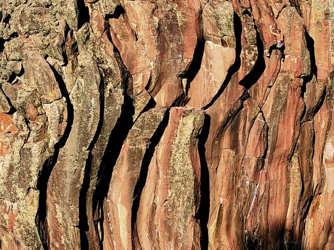 Climber on a rock face