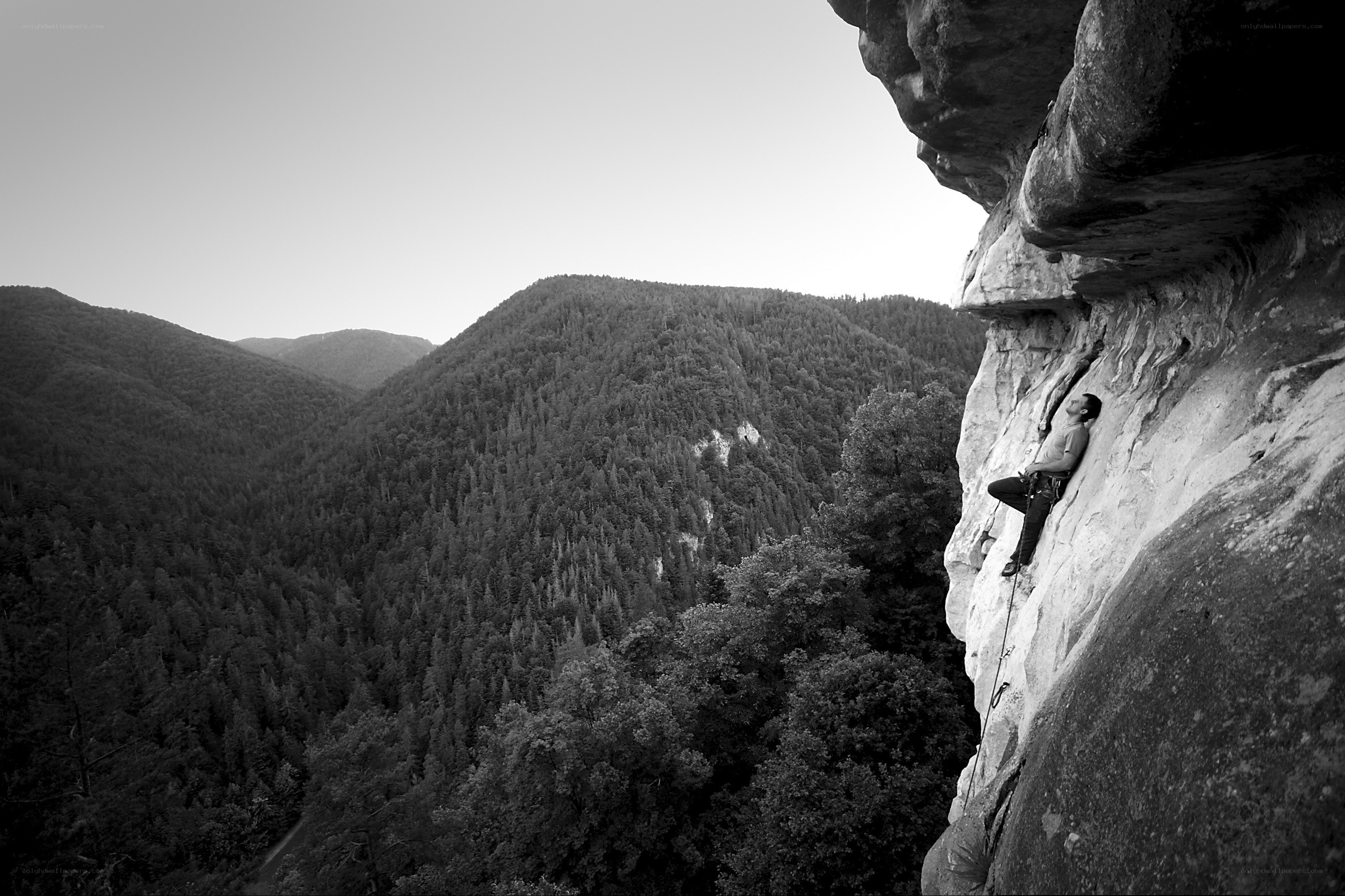 Climber on a rock face