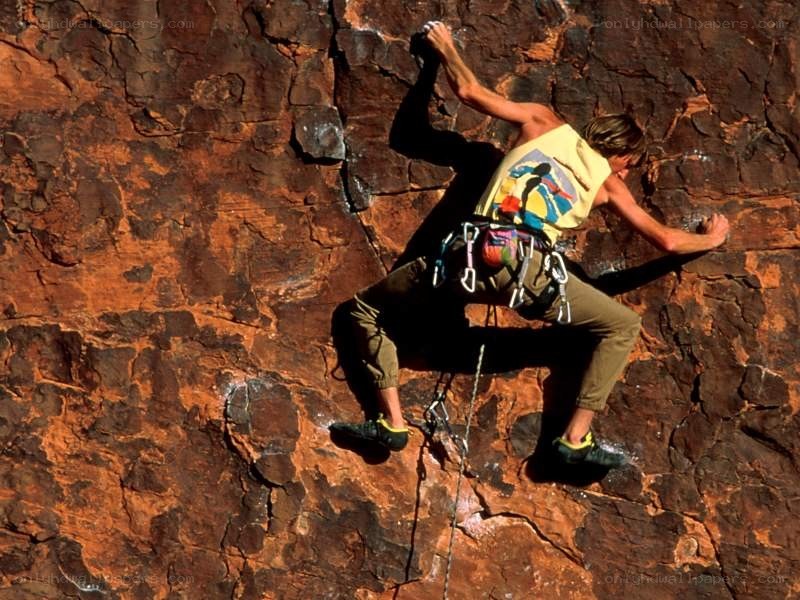 Climber on a rock face