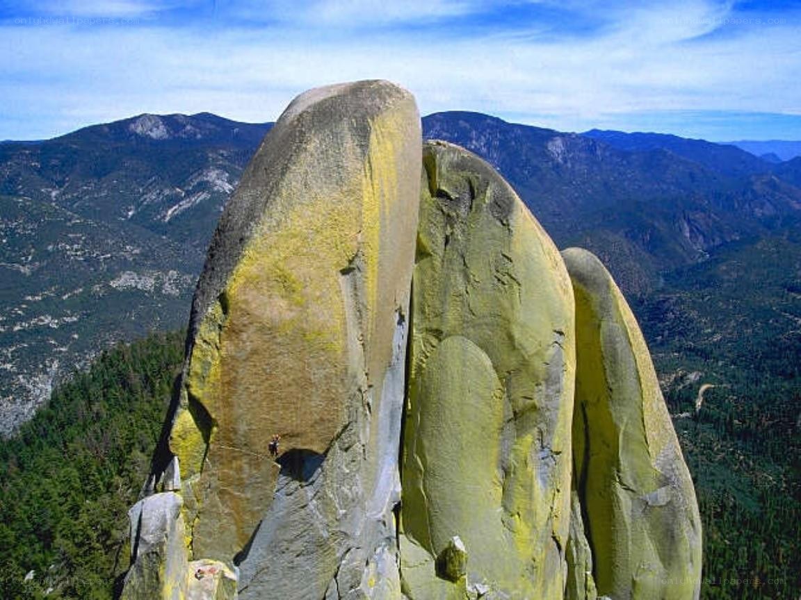 Climber on a rock formation