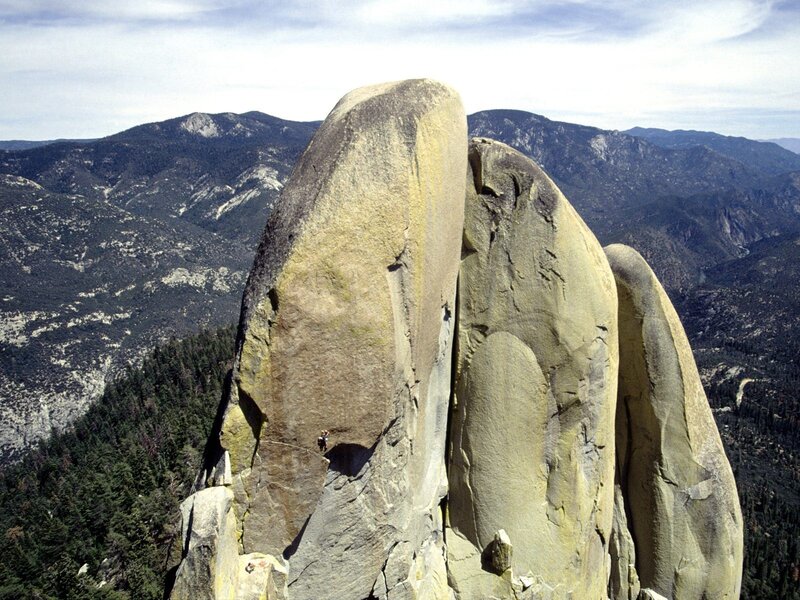 Climber on a rock formation