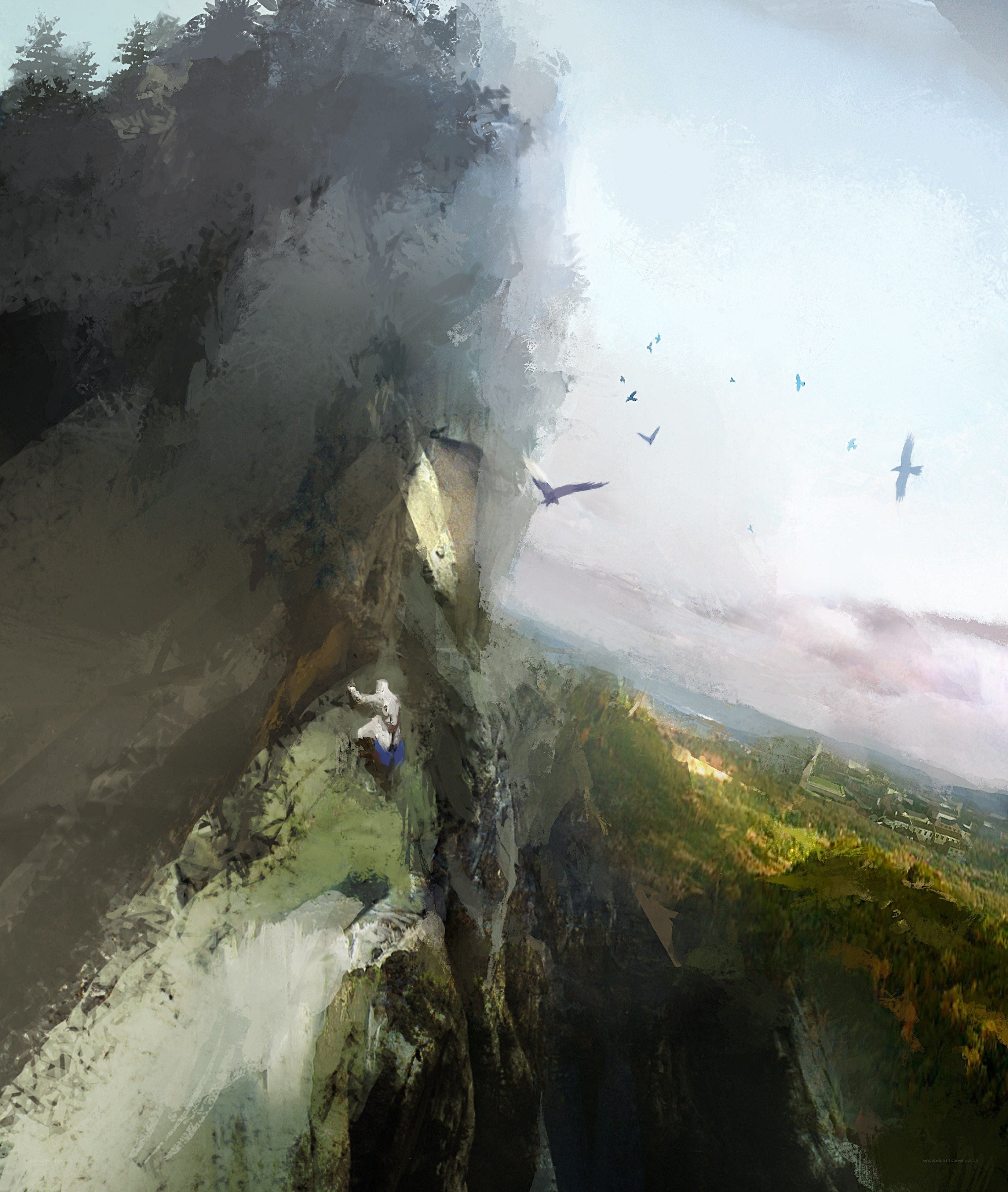 climber on a steep cliff
