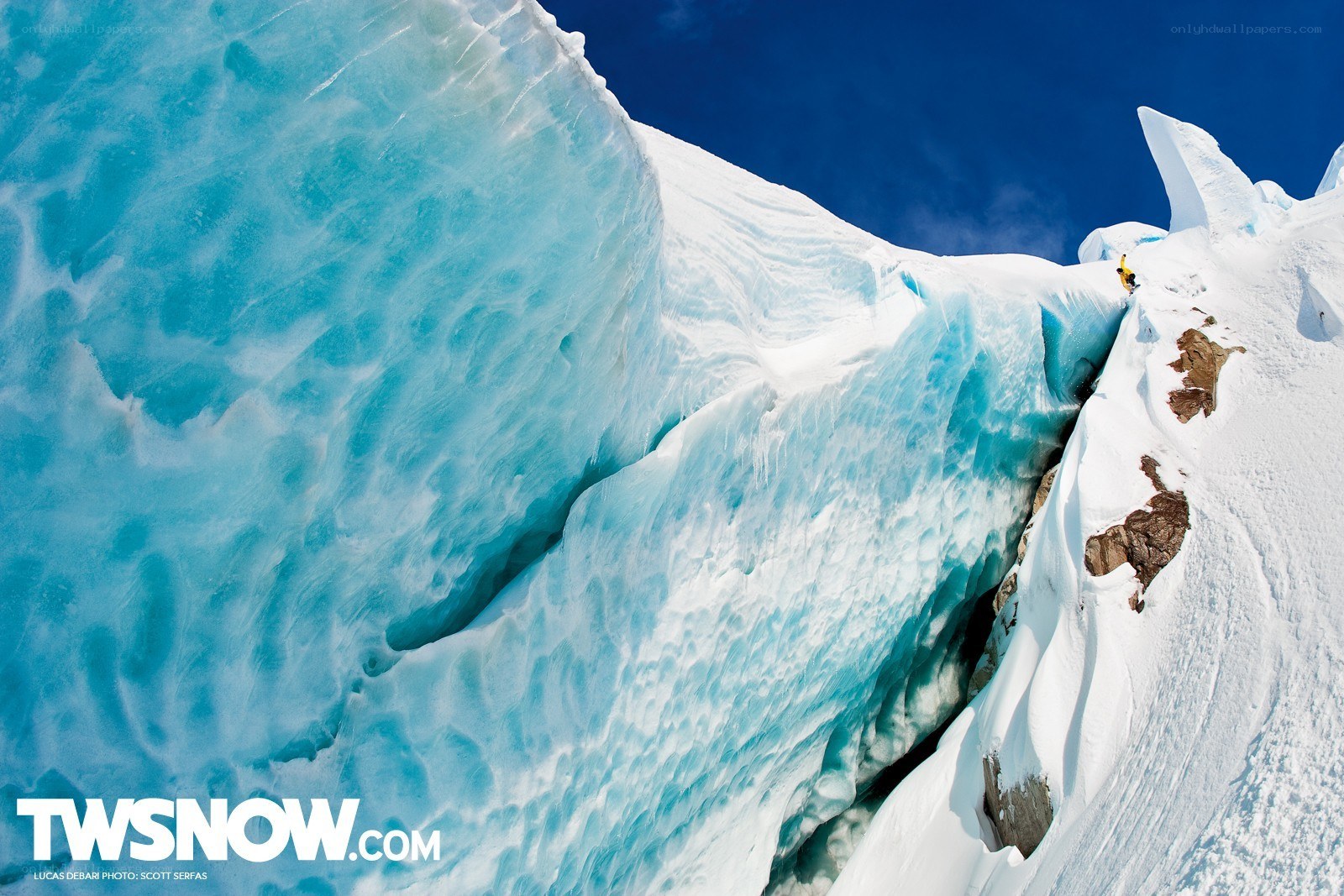 Climber on Glacial Ice