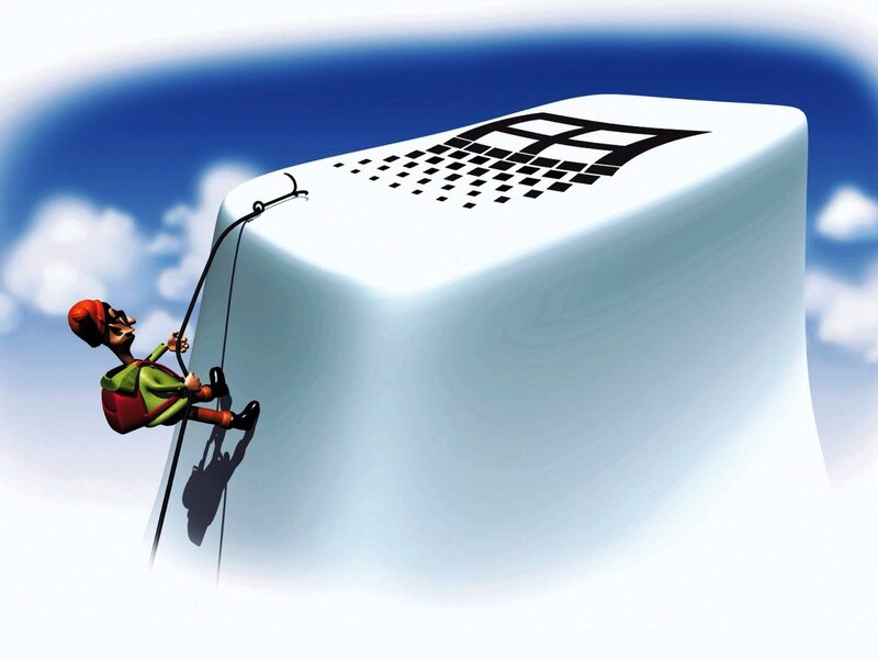 Climber on Ice Cube