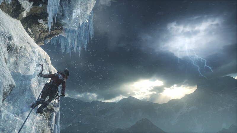 Climber on Ice Wall — Blue