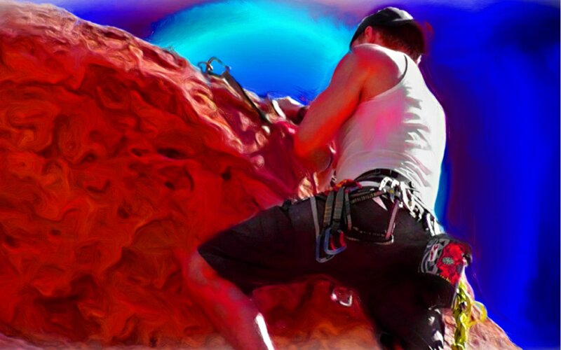 Climber on Red Rock