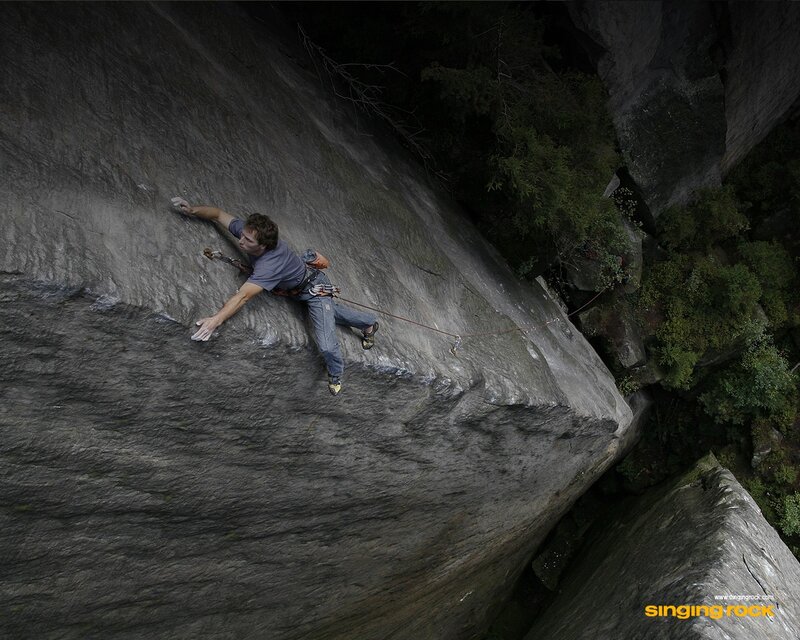Climber on Rock Face — Gray, Dramatic, Night