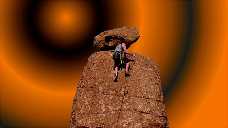 Climber on Rock Formation