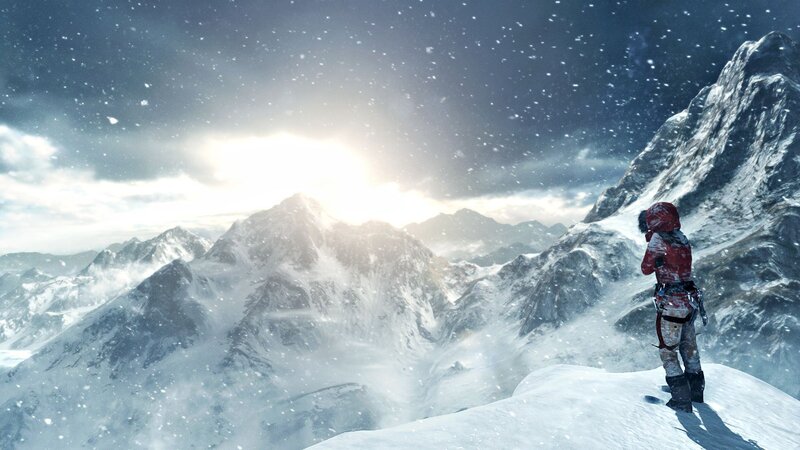 Climber on Snowy Peak — White