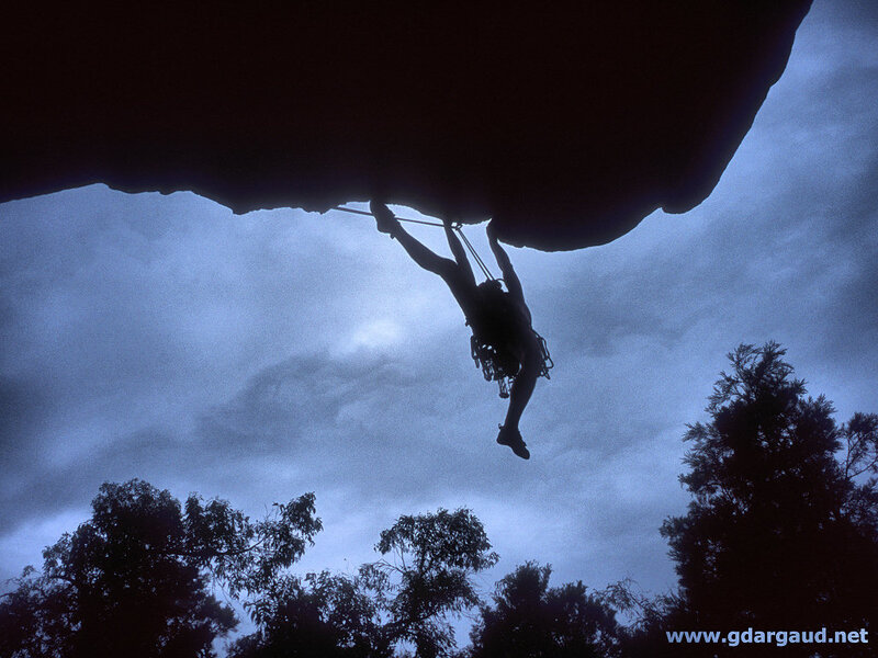 Climber under Overhang