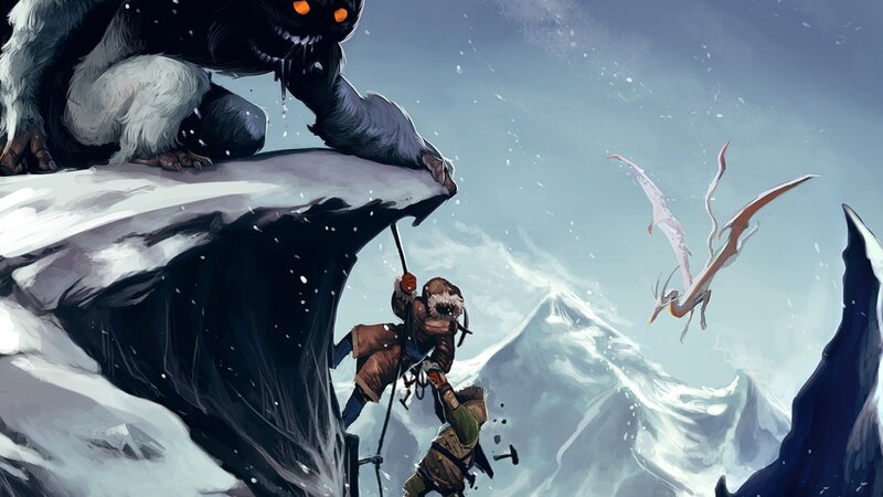 Climbers face a giant beast