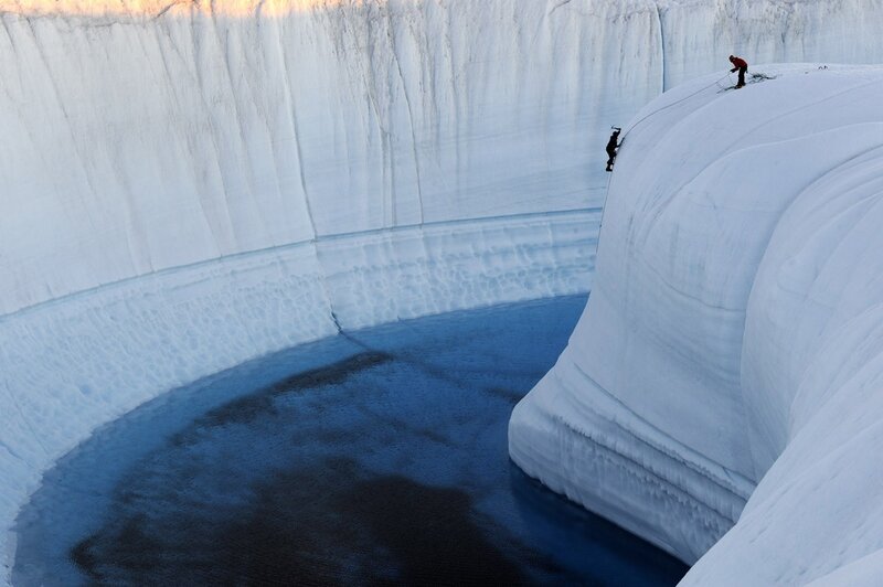 Climbers on Ice Wall