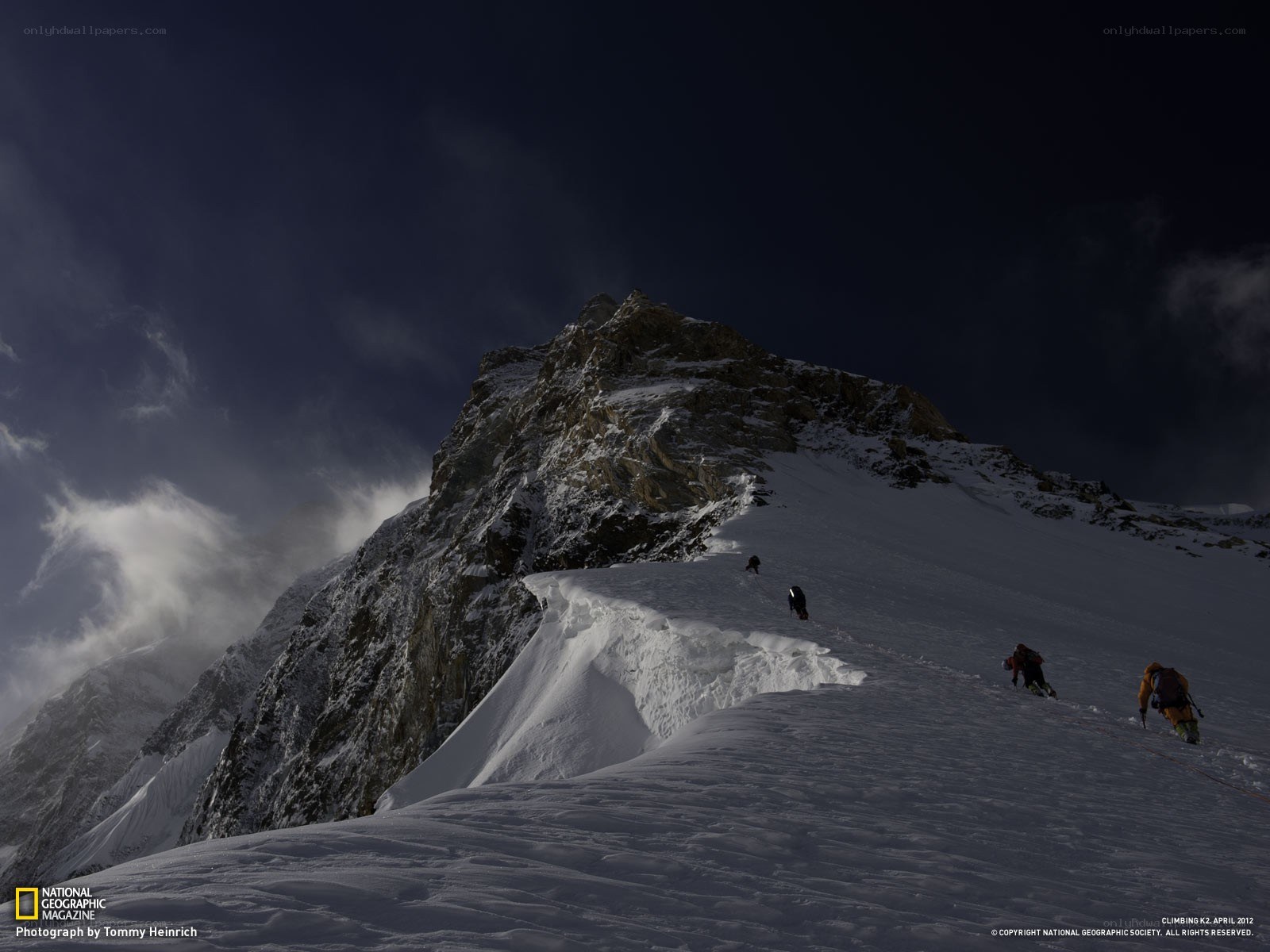 Climbers on K2 mountain
