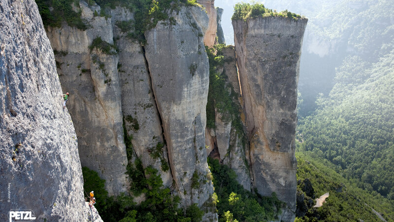 Climbers on Rock Face