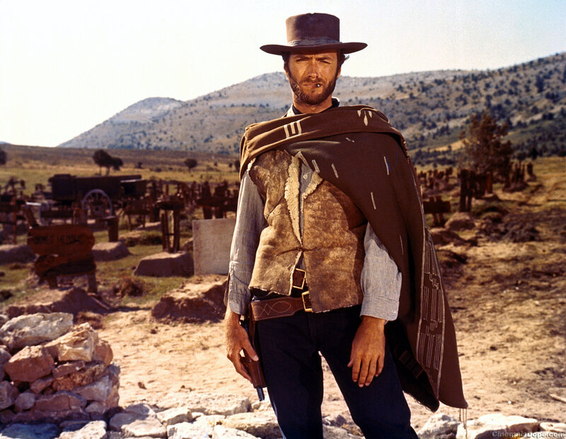 Clint Eastwood in a Western scene