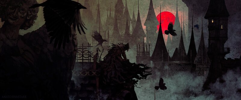 Cloaked Figure on Castle