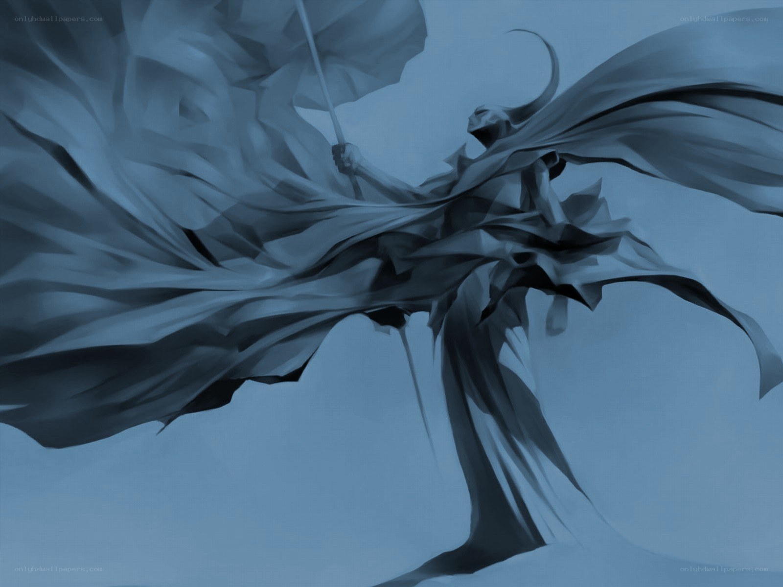 Cloaked figure with staff