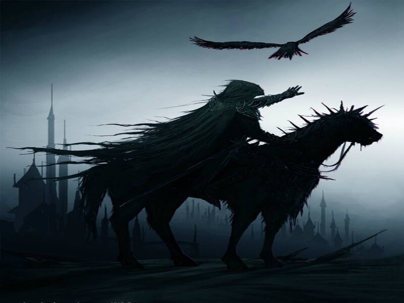 Cloaked Rider on Horse