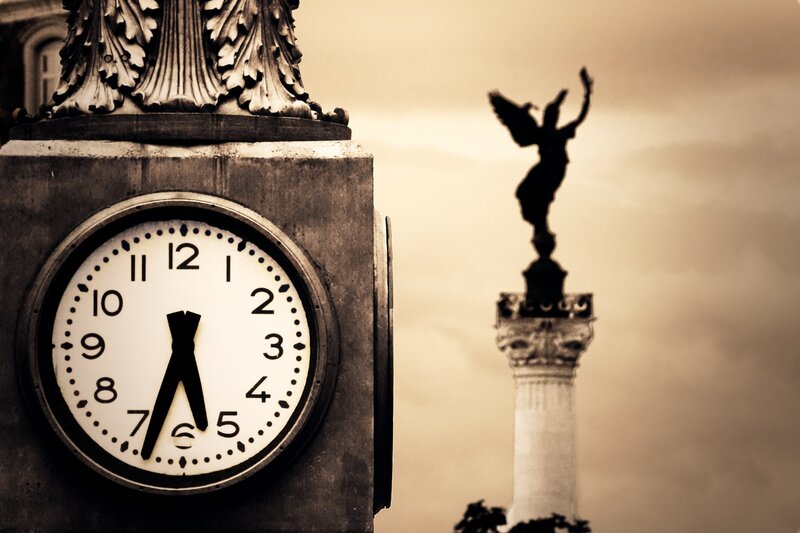 Clock and Angel Monument